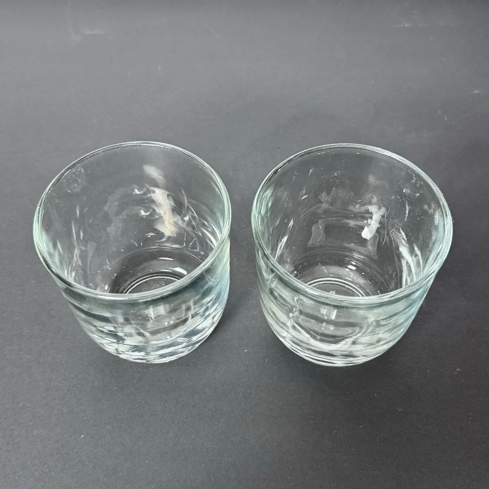 Set Of 2 Glasses With Pinwheel Poke Whiskey Double Old Fashion Barware Drinkware